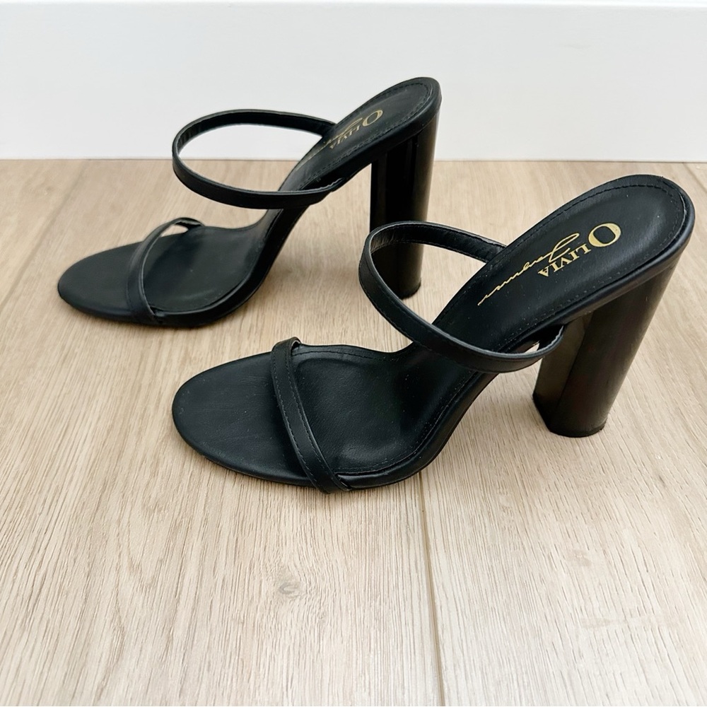 Olivia Ferguson Black Strappy Heels